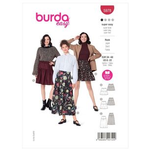 Burda Sewing Pattern B5978 Women's Skirt White 8-22 (34-48)