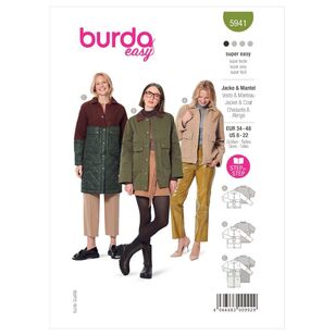Burda Sewing Pattern B5941 Women's Jacket and Coat White