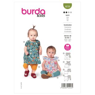 Burda Sewing Pattern B9239 Babies' Coordinates White 1M-3 (56-98)