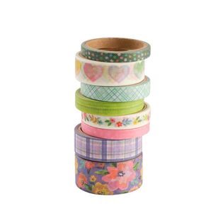 American Crafts Paige Evans Blooming Wild Washi Tape 8 Pack Multicoloured