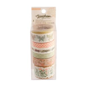 American Crafts Crate Paper Gingham Garden Washi Tape 7 Pack Multicoloured