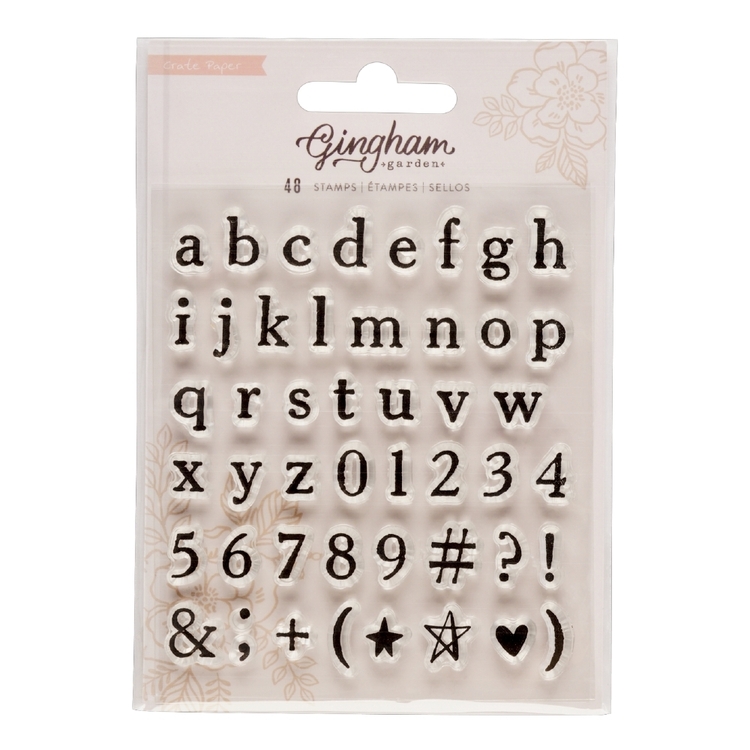 American Crafts Crate Paper Gingham Garden Alphabet Stamps Clear