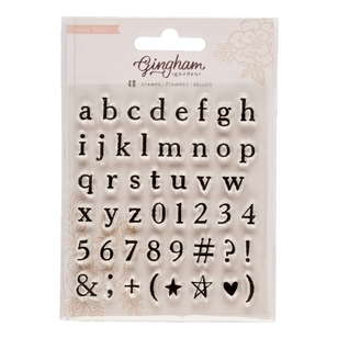 American Crafts Crate Paper Gingham Garden Alphabet Stamps Clear