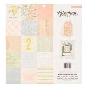 American Crafts Crate Paper Gingham Garden 12 x 12 in Paper Pad Multicoloured 12 x 12 in