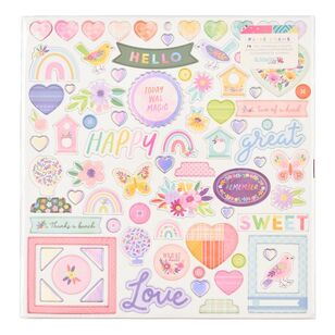 American Crafts Paige Evans Blooming Wild Chipboard Stickers Multicoloured 12 x 12 in