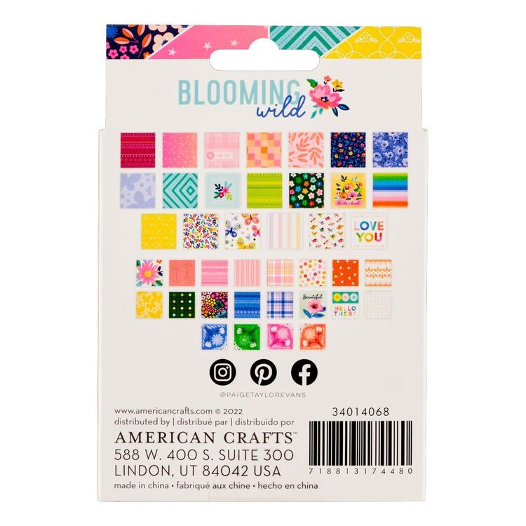 American Crafts Paige Evans Blooming Wild Collage Tiles Multicoloured