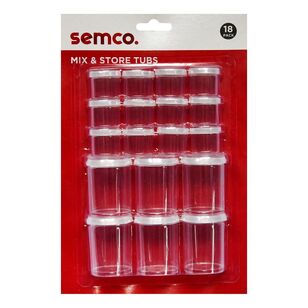 Semco Mix & Store Tubs 18 Pack Clear