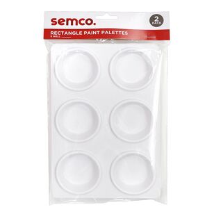 Semco 6 Well Rectangular Palette 2 Pack White
