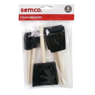 Semco Foam Brushes 6 Pack Black