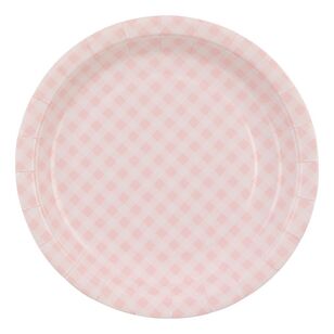Spartys 23cm Gingham Paper Party Plate 16 Pack Gingham 23 cm