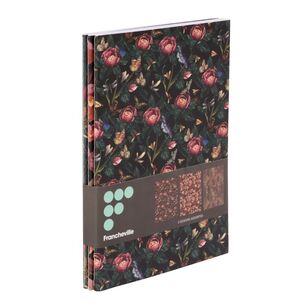 Francheville Rich Plum Roses A5 Notebook 3 Pack Multicoloured A5