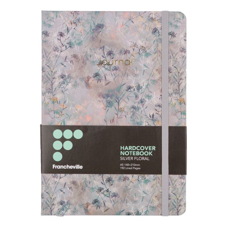 Francheville Silver Floral A5 Hardcover Notebook Multicoloured A5