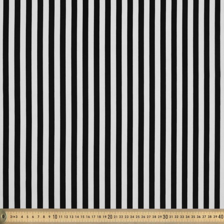 Spots & Stripes Wide Stripe 112 cm Cotton Poplin Black 112 cm