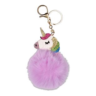 Maria George Unicorn Pom Pom Keychain Pink
