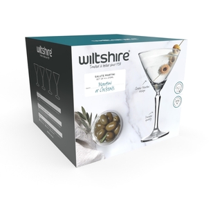 Wiltshire Salute Martini 215 ml Set of 4 Clear 215 mL