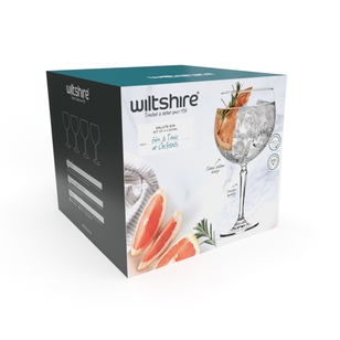 Wiltshire Salute Gin 600 ml Set of 4 Clear 600 mL