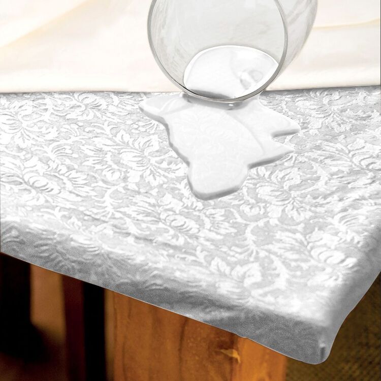 Everyday By Ladelle Footed Round Table Protector White