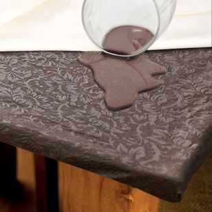 Everyday By Ladelle Footed Rectangle Table Protector Brown