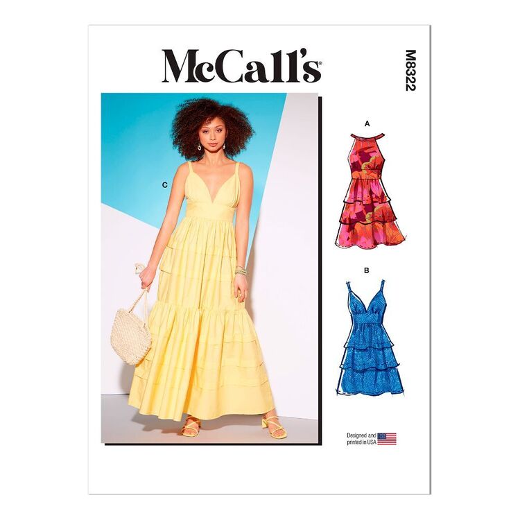 McCall's M8322 Misses' Gathered Tiered Dresses Pattern McCall's M8322 Misses' Gathered Tiered Dresses Pattern