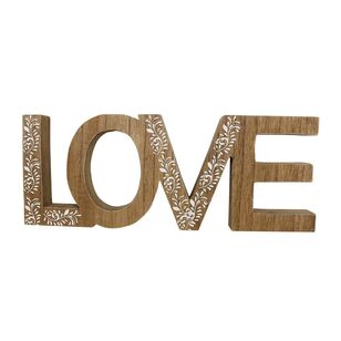Ombre Home Isadora Love Word Decor  Natural 29.5 x 11.5 cm