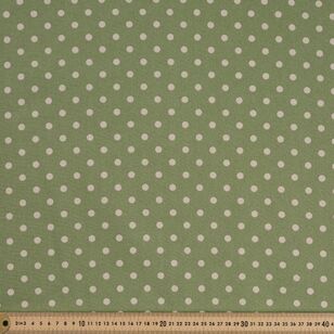 Spot 112 cm Organic Cotton Blender Fabric Green 112 cm