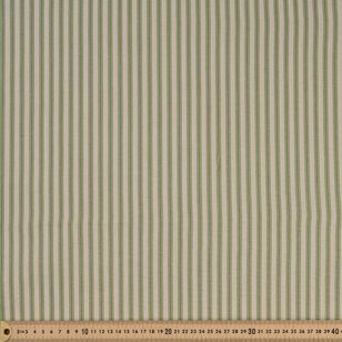 Ticking Stripe 112 cm Organic Cotton Blender Fabric Green 112 cm