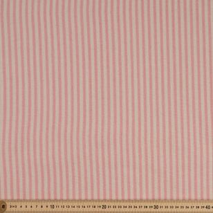 Ticking Stripe 112 cm Organic Cotton Blender Fabric Pink 112 cm