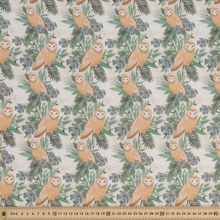 Christie Williams Heritage Barn Owl 112 cm Cotton Fabric Cream 112 cm