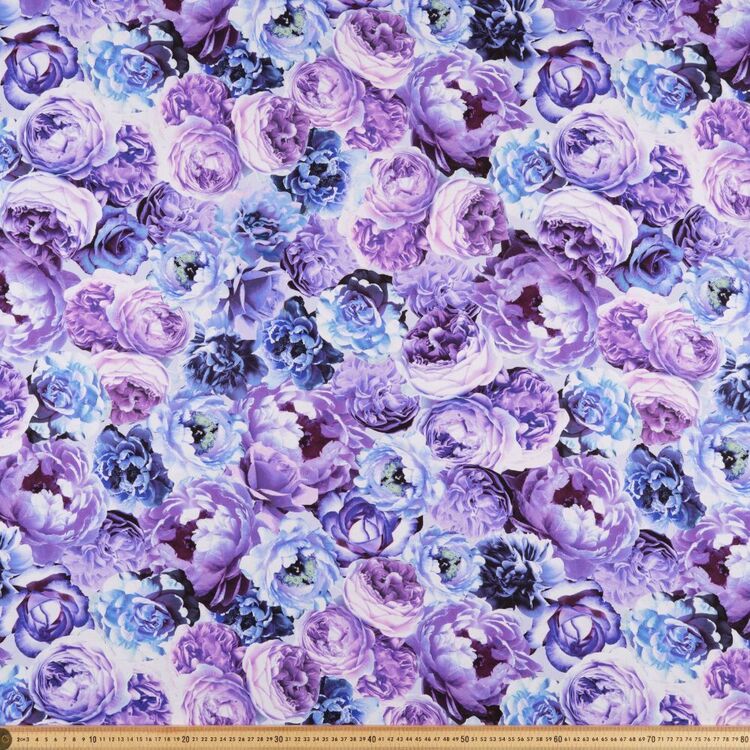 Timeless Treasures Purple Daze Jumbo Floral 112 cm Cotton Fabric