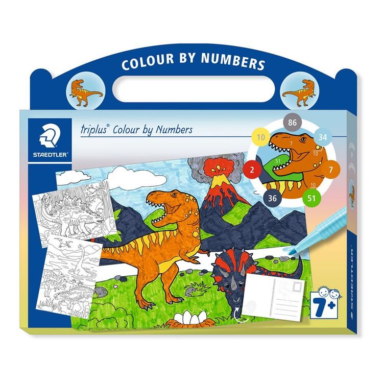 Staedtler Triplus Dinosaur Colour By Numbers Kit