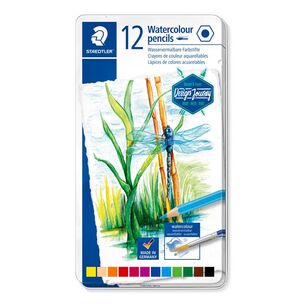 Staedtler Watercolour Pencil Tin 12 Pack Multicoloured 12 Pack