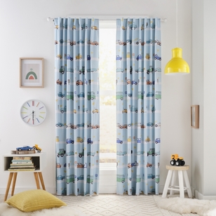 KOO Kids Cooper Blockout Concealed Tab Top Curtains Blue & Multicoloured 140 - 220 x 223 cm