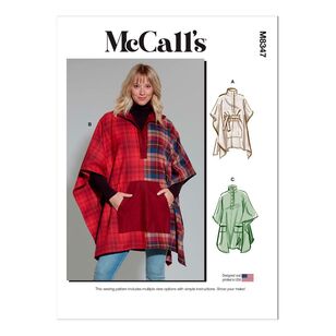 McCall's Sewing Pattern M8347 Misses' Poncho White