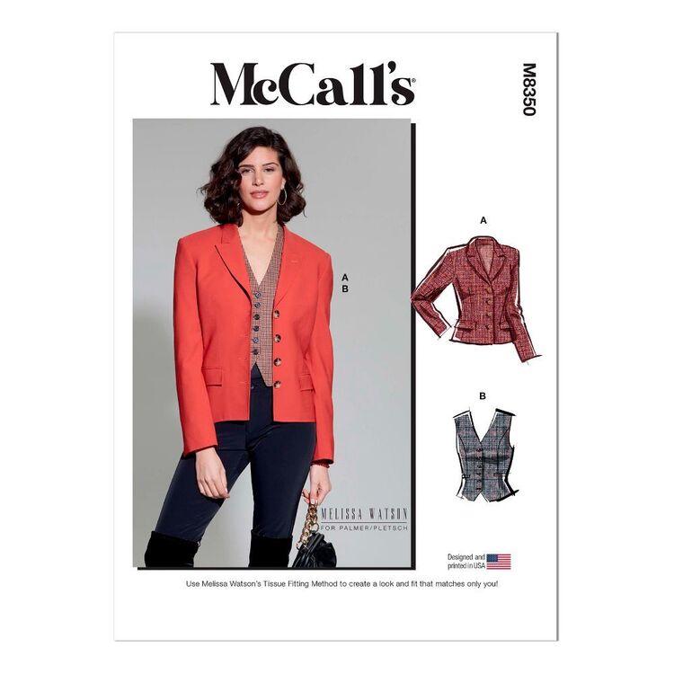 McCall's Sewing Pattern M8350 Misses' Blazer and Vest White