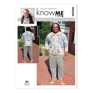 McCall's Know Me Sewing Pattern ME2009 Men's Knit Button Up Top and Pants White