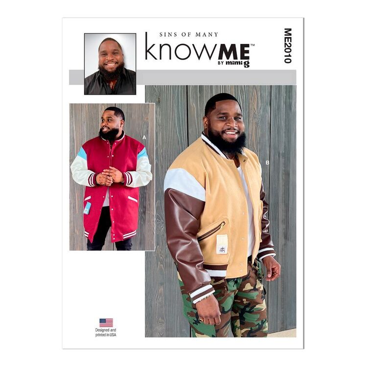 McCall's Know Me Sewing Pattern ME2010 Men's Varsity Bomber Jacket in Two Lengths