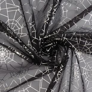 Halloween Web 148 cm Sheer Fabric Black & Silver 148 cm