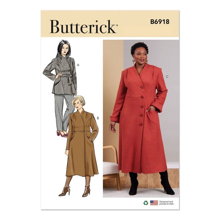 Butterick Sewing Pattern B6918 Women's Coat White