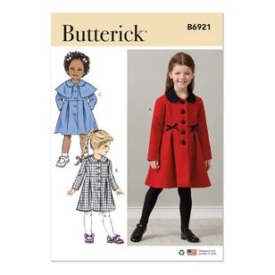Butterick Sewing Pattern B6921 Children's Coat White