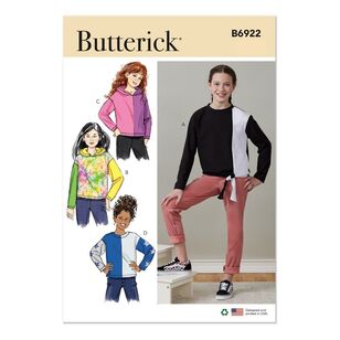 Butterick Sewing Pattern B6922 Girls' Knit Top White Small - Large