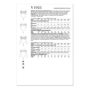Vogue Sewing Pattern V1923 Misses' Off-The-Shoulder Bodysuit White