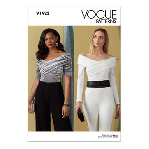 Vogue Sewing Pattern V1923 Misses' Off-The-Shoulder Bodysuit White