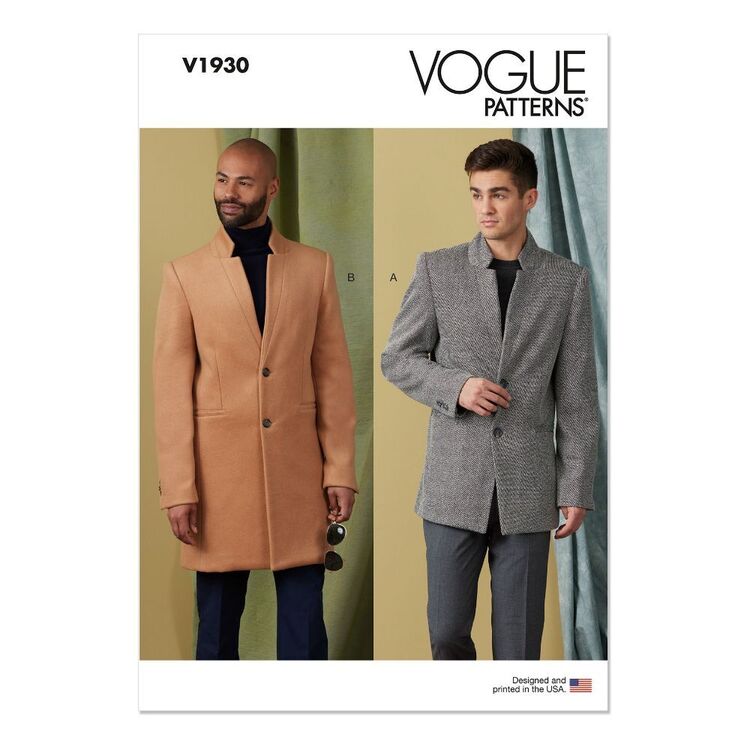 Vogue Sewing Pattern V1930 Men's Coat White 34 - 40