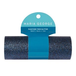 Maria George Glitter Pleather Trim Navy 15 cm x 1.5 m