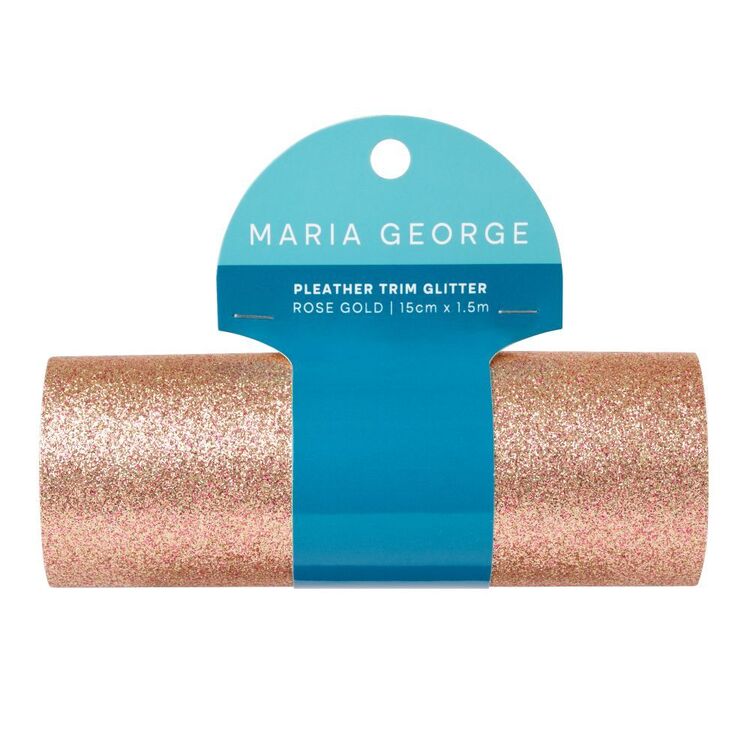 Maria George Glitter Pleather Trim Rose Gold 15 cm x 1.5 m