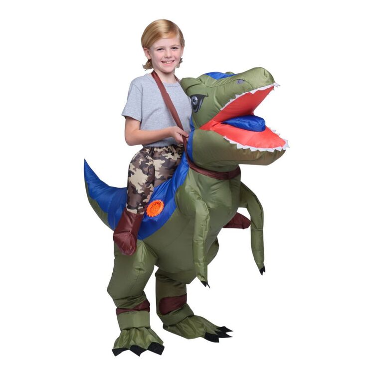 Spartys Inflatable Ride On Dinosaur Kids Costume Multicoloured ...