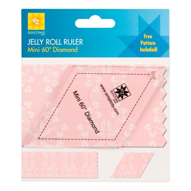 EZ Quilt Mini 60 Degree Diamond Jelly Roll Ruler Multicoloured ...