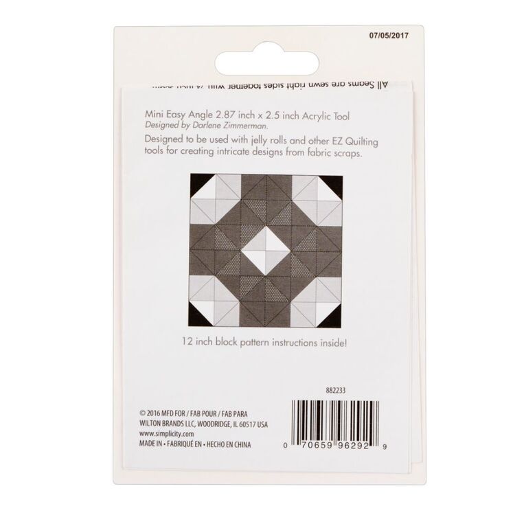 EZ Quilt Mini Easy Angle Jelly Roll Ruler Multicoloured