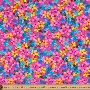 Colour Flowers 148 cm EcoVero Viscose Elastane Jersey Hot Pink 148 cm