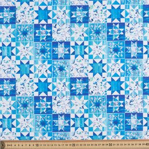 Quilted Patch 112 cm Cotton Fabric Blue 112 cm